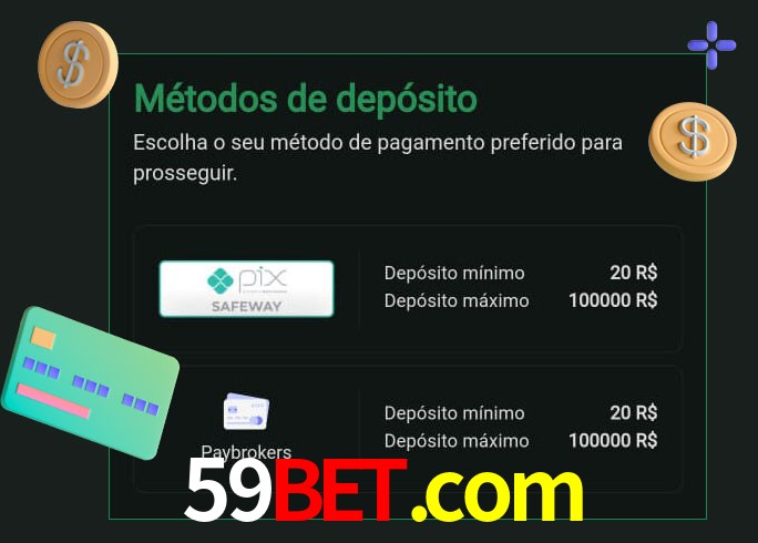 O cassino 59bet.com oferece uma grande variedade de métodos de pagamento